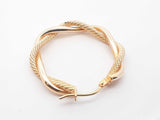 14k Yellow Gold Twisted Mesh Hoop Earrings 1.9 Grams Fw0326lzxdu