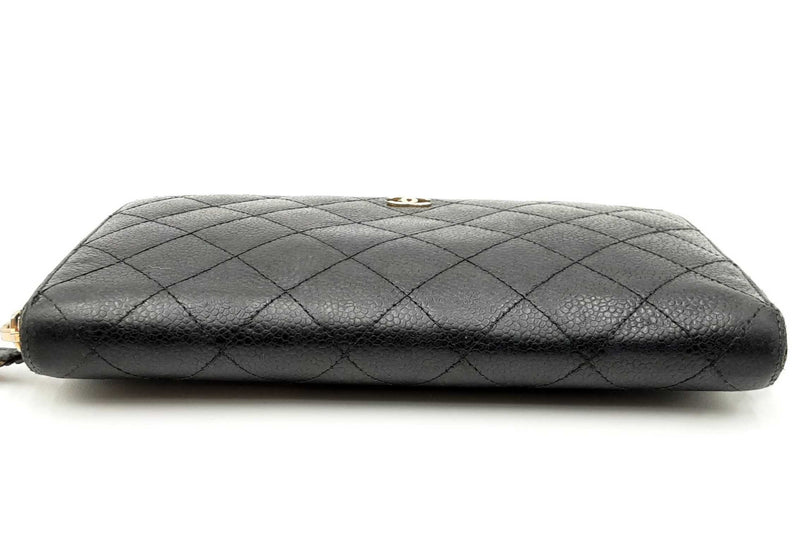 Chanel Quilted Cavier Zip Around Wallet Eb0924wxzdu