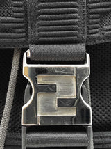 Fendi Fendiness Backpack In Black Ff Logo Jacquard Canvas & Leather Fw0626wzxdu
