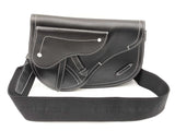 Christian Dior X Kaws Black Grained Calfskin Saddle Bag Fw0525rzxdu