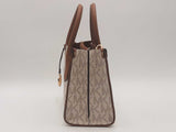 Michael Kors Sheila Small Satchel Logo Print Vanilla Aa0726lzxsa