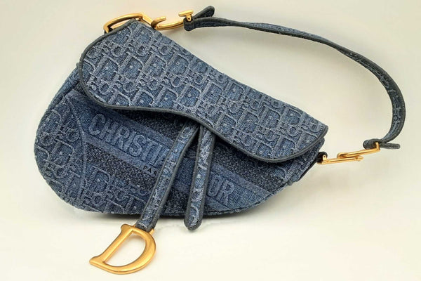 Christian Dior Oblique Denim Saddle Bag Eb1224lrxzdu