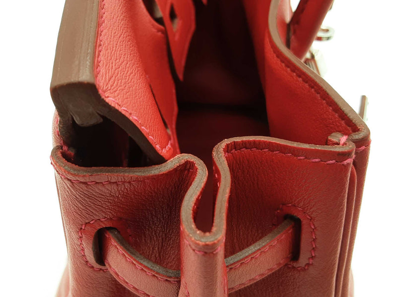 Hermes Birkin 25 Rouge Tomate Red Box Calf Palladium Handbag Do0925lxzxzde