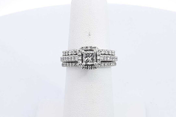 Approx. 1.1ctw Diamond Wedding Set 14k White Gold 7.2 Grams Size 5.5 Eb0824wixsa