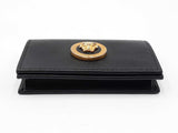 Versace La Medusa Flap Wallet In Black Grained Leather Fw0226lrzdu