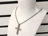 David Yurman Sterling Silver Chevron Cross Pendant Necklace 22 Inch Mk0526irmia