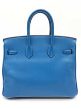 Hermes Birkin 25 Mykonos Blue Epsom Palladium Handbag Do0925lsxzxde