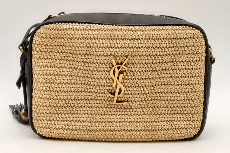 Yves Saint Laurent Woven Raffia Lou Camera Bag Eb0125prxsa