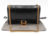 Balenciaga 2022 Hourglass Wallet With Chain In Black Leather Fw0o725pzxdu