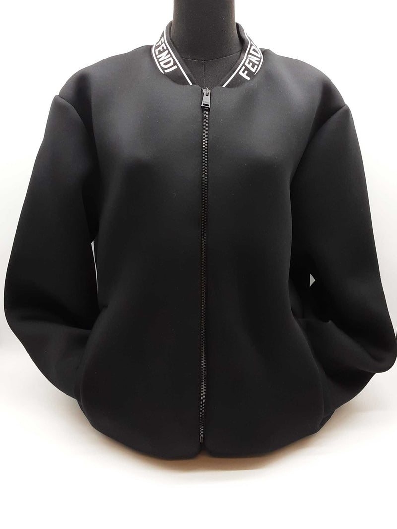 Fendi Black Neoprene Bomber Jacket Size It 56 Do0225pxzde