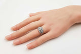 1.33 Cttw Diamond & 14k White Gold Art Deco Style Ring 4.3g Size 6 Fw0826loxzdu