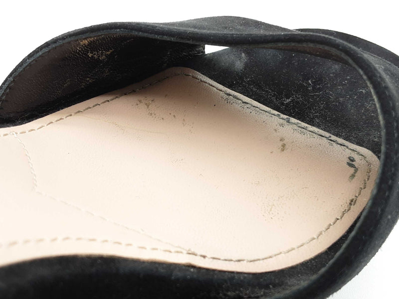Miu Miu Black Suede Ankle Strap Platform Heels Size It 39 Do0625rxde
