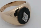 10k Yellow Gold Signet Ring With Diamond 6.4 Grams Size 10 Eb0926wllsa