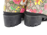 Gucci Flora Combat Boots In Gg Supreme Coated Canvas Size Eu 40.5 Fw0226wxzdu