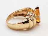Pear Cut Citrine 14k Yellow Gold 9.5g Ring Size 8.5 Do0126ixzde