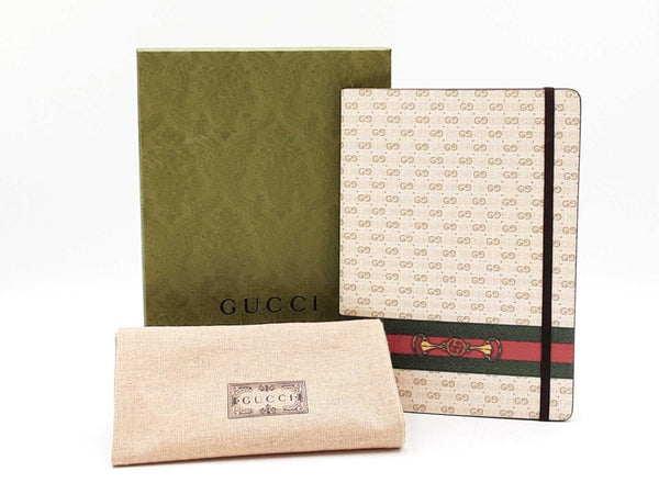 Gucci Gg Supreme Web & Horsebit Large Notebook Fw0925ordu