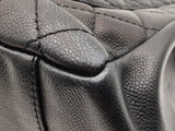 Chanel Grand Shopping Tote In Black Diamond-quilted Caviar Leather Fw1225lrzxdu