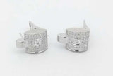1.08cttw Diamond Omega Back Stud Earrings 18k White Gold 14 Grams Eb1026loxzsa