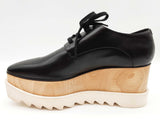 Stellar Mccartney Elyse Black Leather Wood Platform Shoes Size Eu 39 Do0925cxde