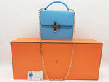 Hermes Cinhetic Bleu Du Nord Blue Chevre Mysore Gold Shoulder Bag Do0226wrxzde