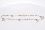 14k Tricolor Gold Bracelet With Dolphin & Heart Charms 3.8g 9 Inch Eb1125oxzsa