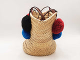 Christian Louboutin Loubishore Pompom Woven Straw Tote Bag Sd1225ozxsa