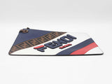 Fendi X Fila Fendimania Clutch In Leather & Ff Zucca Coated Canvas Fw0926orxdu