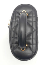Christian Dior Caro Mini Black Leather Crossbody Vanity Case Bag Do1125exzde