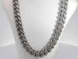 6.22 Cttw Diamond 10k White Gold Cuban Link Chain 72.8 G 20 Inches Aa0925wrxzsa