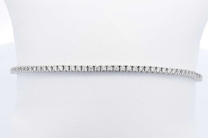 Approx. 1.0ctw Lab Grown Diamond Tennis Bracelet Sterling Silver 5.5g Eb1124llwdu