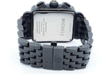 Michele Deco Noir Diamond Quartz Chronograph 30mm Stainless Watch Eb0726rxzde