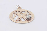 14k Yellow Gold Gemini Zodiac Pendant With A Diamond 3.9 Grams Eb0326wxzsa
