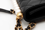 Chanel Quilted Black Leather Chic Pearls Flap Crossbody Bag Eb0926lcxzsa