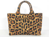 Prada Canapa Leopard Print Canvas Tote Bag Sd0726pzxde