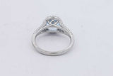 Light Blue Gemstone & Diamond Ring In 14k White Gold 2.7g Size 3.75 Eb0426oixsa