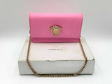 Versace La Medusa Palazzo Chain Pink Evening Bag Fw1224pxzdu