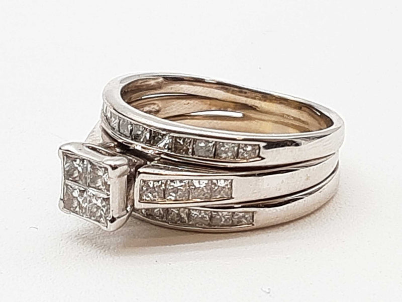 1.20 Cttw Diamonds 14k White Gold 8.3g Ring Size 9.5 Do0425pxzde