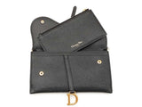 Christian Dior Saddle Wallet With Chain In Black Leather Fw1025pzxdu