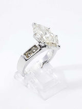 3.07 Ctw Marquise Diamond & 14k Gold Engagement Ring 7.8g Size 5.75 Fw0426pzxzdu