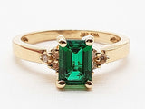Synthetic Emerald 14k Yellow Gold 3.2g Ring Size 7.25 Do0626oexde
