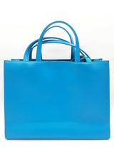 Telfar Cyan Blue Vegan Leather Medium Shopping Tote Bag Do0726rxde