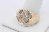 0.23cttw Channel Set Diamond Ring In 10k Yellow Gold 5.9g Size 11.75 Eb0626wxzsa