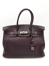 Hermes Birkin 35 Raisin Purple Clemence Palladium Hardware Handbag Do0825exzxde