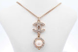 Chanel Cc Faux Pearl Pendant Necklace 8.5 Grams 24 Inch Eb0626opxdu