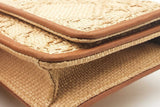 Christian Dior Cannage Raffia Caro Pouch With Chain Eb0326ixzsa