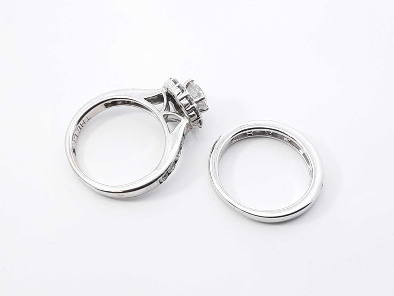 1.21 Cttw Diamond & 14k White Gold Halo Ring 5.2 Grams Size 3 Fw1025szxdu