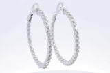 Approx. 2.48ctw Diamond Hoop Earrings In 14k White Gold 11.2 Grams Eb1124lxxzsa