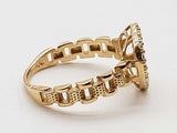 Heart 10k Yellow Gold Czs 2.1g Ring Size 6.5 Do1125rxde
