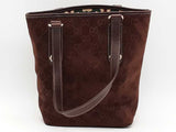 Gucci Gg Suede Charmy Tote Handbag Brown Aa0826lrzsa