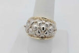 0.13cttw Diamond Quilted Lattice Ring In 14k Gold 10.1 Grams Size 8 Eb0926irxsa
